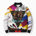 Personalised Brisbane Lions Football Bomber Puffer Jacket Australia City Skyline Graphic Fierce Mascot Art