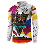 Personalised Brisbane Lions Football Button Sweatshirt Australia City Skyline Graphic Fierce Mascot Art