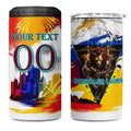 Personalised Brisbane Lions Football 4 in 1 Can Cooler Tumbler Australia City Skyline Graphic Fierce Mascot Art