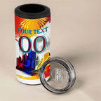 Personalised Brisbane Lions Football 4 in 1 Can Cooler Tumbler Australia City Skyline Graphic Fierce Mascot Art