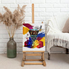 Personalised Brisbane Lions Football Canvas Wall Art Australia City Skyline Graphic Fierce Mascot Art