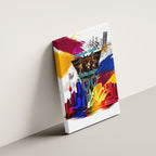 Personalised Brisbane Lions Football Canvas Wall Art Australia City Skyline Graphic Fierce Mascot Art