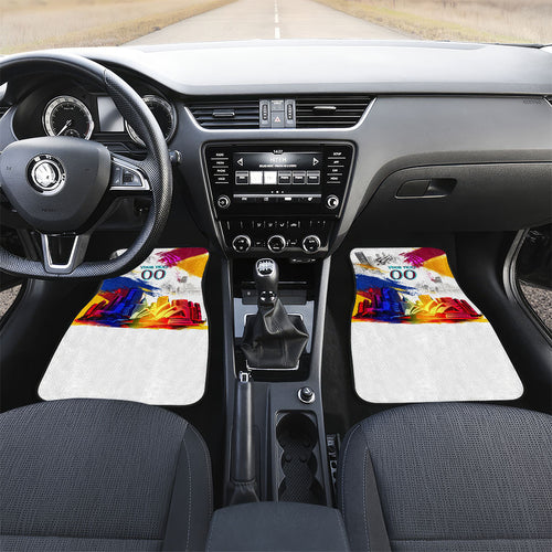 Personalised Brisbane Lions Football Car Mats Australia City Skyline Graphic Fierce Mascot Art