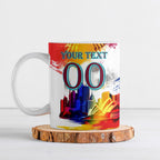Personalised Brisbane Lions Football Ceramic Mug Australia City Skyline Graphic Fierce Mascot Art