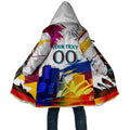 Personalised Brisbane Lions Football Cloak Australia City Skyline Graphic Fierce Mascot Art