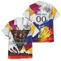 Personalised Brisbane Lions Football Family Matching Mermaid Dress and Hawaiian Shirt Australia City Skyline Graphic Fierce Mascot Art