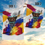 Personalised Brisbane Lions Football Garden Flag Australia City Skyline Graphic Fierce Mascot Art