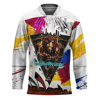 Personalised Brisbane Lions Football Hockey Jersey Australia City Skyline Graphic Fierce Mascot Art