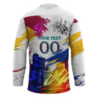 Personalised Brisbane Lions Football Hockey Jersey Australia City Skyline Graphic Fierce Mascot Art