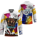 Personalised Brisbane Lions Football Hockey Jersey Australia City Skyline Graphic Fierce Mascot Art