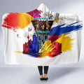 Personalised Brisbane Lions Football Hooded Blanket Australia City Skyline Graphic Fierce Mascot Art