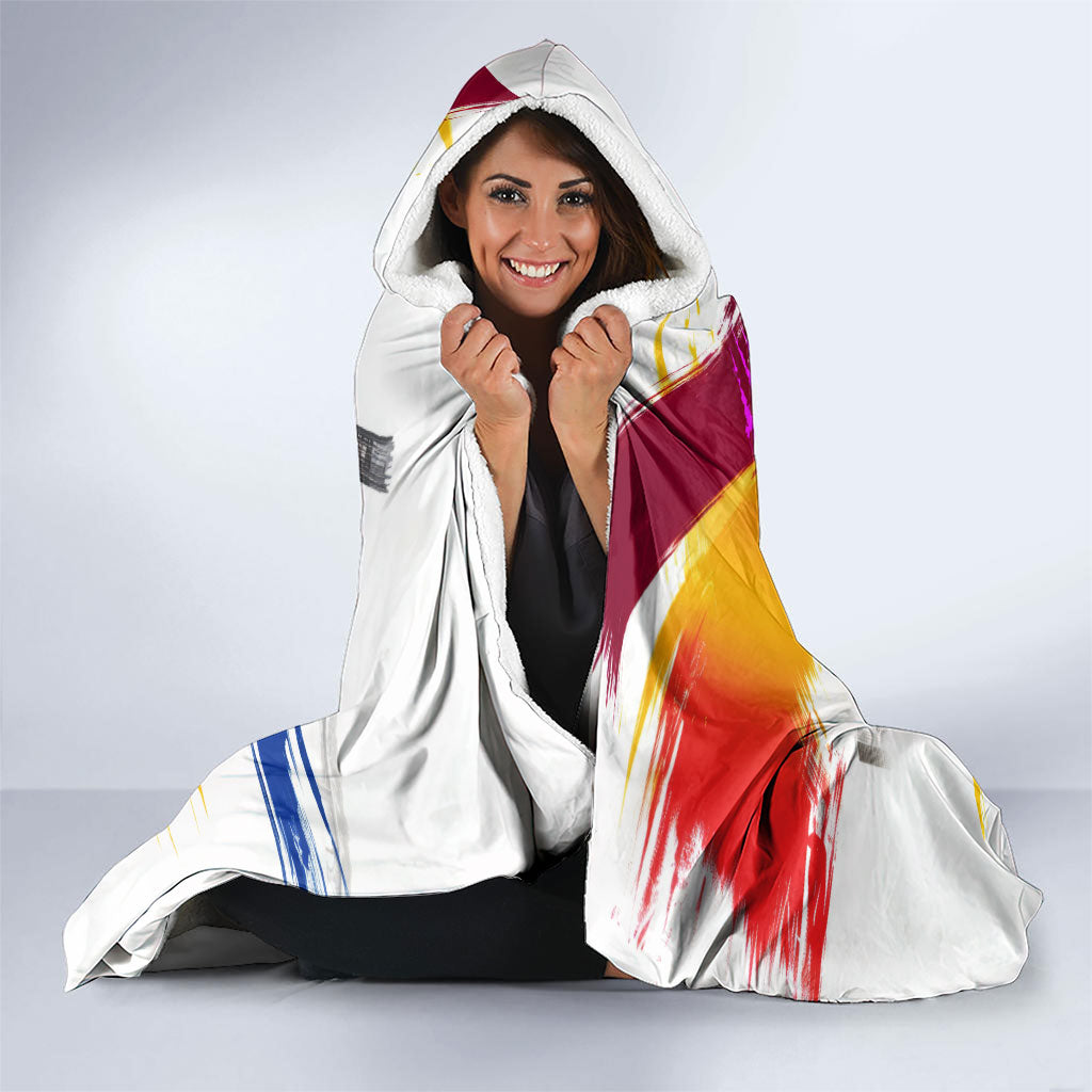 Personalised Brisbane Lions Football Hooded Blanket Australia City Skyline Graphic Fierce Mascot Art