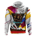 Personalised Brisbane Lions Football Hoodie Australia City Skyline Graphic Fierce Mascot Art