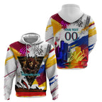 Personalised Brisbane Lions Football Hoodie Australia City Skyline Graphic Fierce Mascot Art