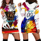 Personalised Brisbane Lions Football Hoodie Dress Australia City Skyline Graphic Fierce Mascot Art