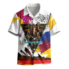 Personalised Brisbane Lions Football Kid Hawaiian Shirt Australia City Skyline Graphic Fierce Mascot Art