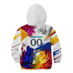 Personalised Brisbane Lions Football Kid Hoodie Australia City Skyline Graphic Fierce Mascot Art