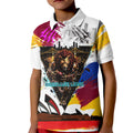Personalised Brisbane Lions Football Kid Polo Shirt Australia City Skyline Graphic Fierce Mascot Art