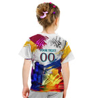 Personalised Brisbane Lions Football Kid T Shirt Australia City Skyline Graphic Fierce Mascot Art