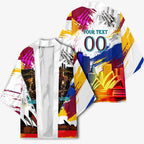 Personalised Brisbane Lions Football Kimono Australia City Skyline Graphic Fierce Mascot Art