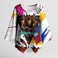 Personalised Brisbane Lions Football Kimono Sleeve Blouse Australia City Skyline Graphic Fierce Mascot Art