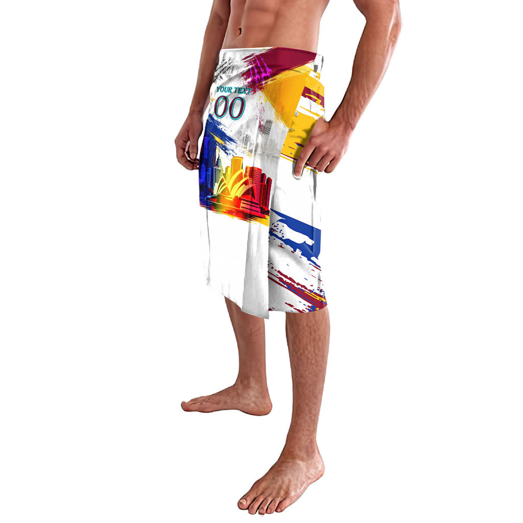 Personalised Brisbane Lions Football Lavalava Australia City Skyline Graphic Fierce Mascot Art