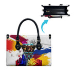 Personalised Brisbane Lions Football Leather Bag Australia City Skyline Graphic Fierce Mascot Art