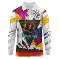 Personalised Brisbane Lions Football Long Sleeve Polo Shirt Australia City Skyline Graphic Fierce Mascot Art