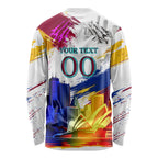 Personalised Brisbane Lions Football Long Sleeve Shirt Australia City Skyline Graphic Fierce Mascot Art