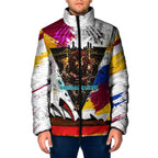 Personalised Brisbane Lions Football Padded Jacket Australia City Skyline Graphic Fierce Mascot Art
