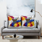 Personalised Brisbane Lions Football Pillow Cover Australia City Skyline Graphic Fierce Mascot Art