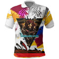 Personalised Brisbane Lions Football Polo Shirt Australia City Skyline Graphic Fierce Mascot Art
