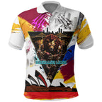 Personalised Brisbane Lions Football Polo Shirt Australia City Skyline Graphic Fierce Mascot Art
