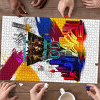 Personalised Brisbane Lions Football Puzzle Australia City Skyline Graphic Fierce Mascot Art