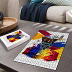 Personalised Brisbane Lions Football Puzzle Australia City Skyline Graphic Fierce Mascot Art