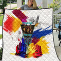 Personalised Brisbane Lions Football Quilt Australia City Skyline Graphic Fierce Mascot Art