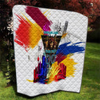Personalised Brisbane Lions Football Quilt Australia City Skyline Graphic Fierce Mascot Art