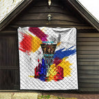 Personalised Brisbane Lions Football Quilt Australia City Skyline Graphic Fierce Mascot Art