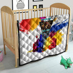 Personalised Brisbane Lions Football Quilt Australia City Skyline Graphic Fierce Mascot Art