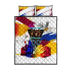 Personalised Brisbane Lions Football Quilt Bed Set Australia City Skyline Graphic Fierce Mascot Art