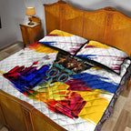 Personalised Brisbane Lions Football Quilt Bed Set Australia City Skyline Graphic Fierce Mascot Art