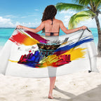Personalised Brisbane Lions Football Sarong Australia City Skyline Graphic Fierce Mascot Art
