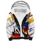 Personalised Brisbane Lions Football Sherpa Hoodie Australia City Skyline Graphic Fierce Mascot Art