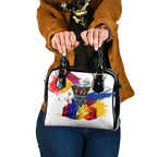 Personalised Brisbane Lions Football Shoulder Handbag Australia City Skyline Graphic Fierce Mascot Art
