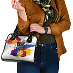 Personalised Brisbane Lions Football Shoulder Handbag Australia City Skyline Graphic Fierce Mascot Art