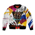 Personalised Brisbane Lions Football Sleeve Zip Bomber Jacket Australia City Skyline Graphic Fierce Mascot Art