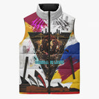 Personalised Brisbane Lions Football Sleeveless Puffer Jacket Australia City Skyline Graphic Fierce Mascot Art