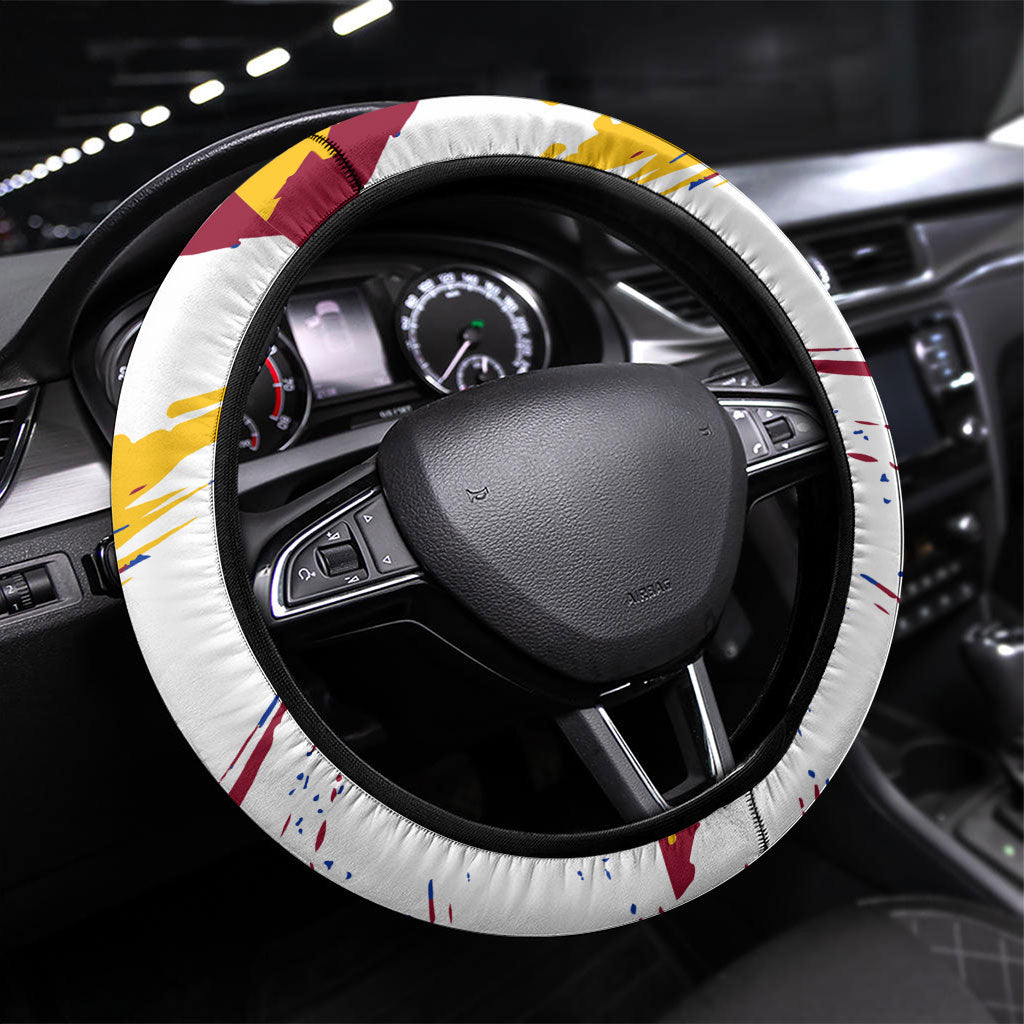 Brisbane Lions Football Steering Wheel Cover Australia City Skyline Graphic Fierce Mascot Art