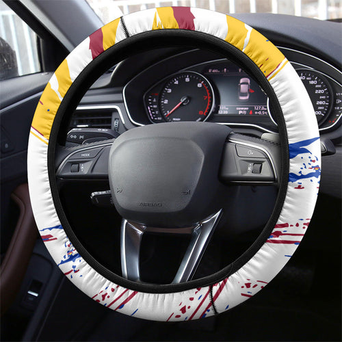 Brisbane Lions Football Steering Wheel Cover Australia City Skyline Graphic Fierce Mascot Art