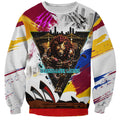 Personalised Brisbane Lions Football Sweatshirt Australia City Skyline Graphic Fierce Mascot Art